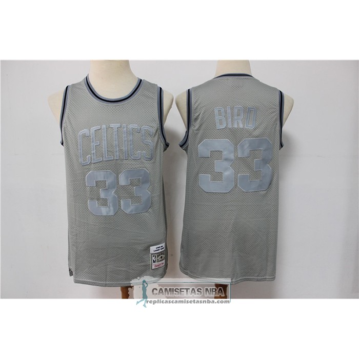 Camiseta Boston Celtics Larry Bird NO 33 Mitchell & Ness 1985-86 Gris